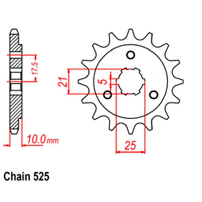 RK Front Steel Sprocket (525)