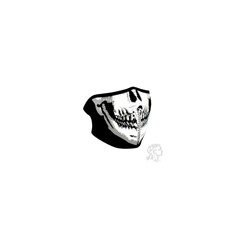 ZANheadgear Neoprene Half-Face Skull Face Mask Glow in the Dark