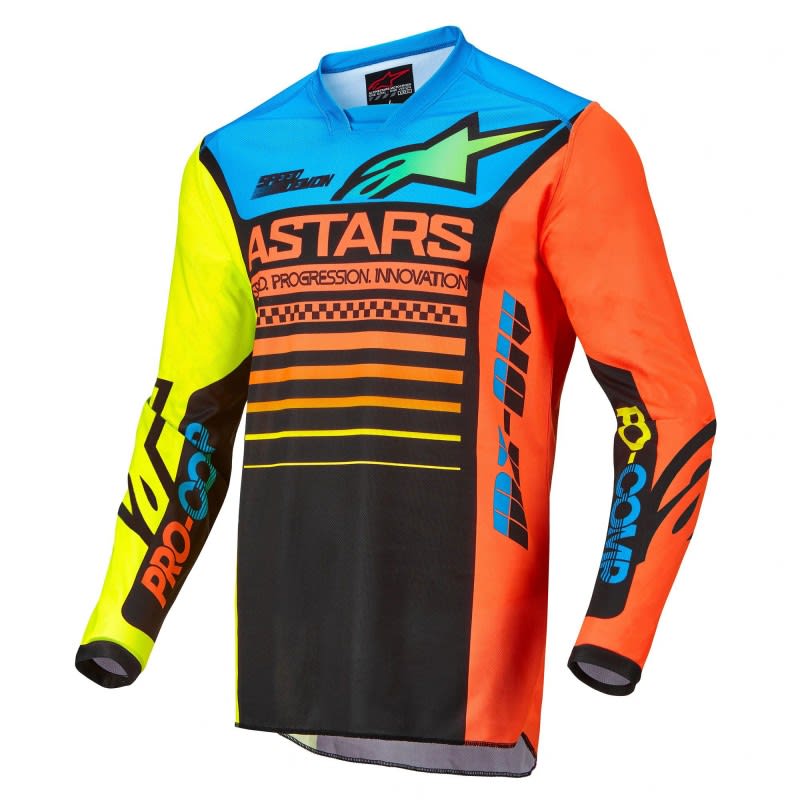 Alpinestars 22 Kids Racer Compass Jersey Black/Yellow/Coral