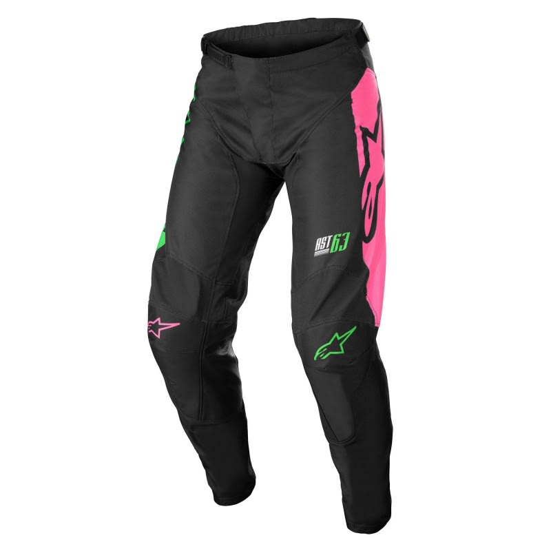 Alpinestars 22 Racer Compass Pants Youth Black/Green/Fluro Pink