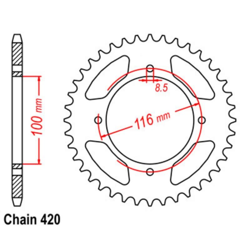 Supersprox Rear Sprocket Lightweight Alloy Black 11A-207-xxBK (420)