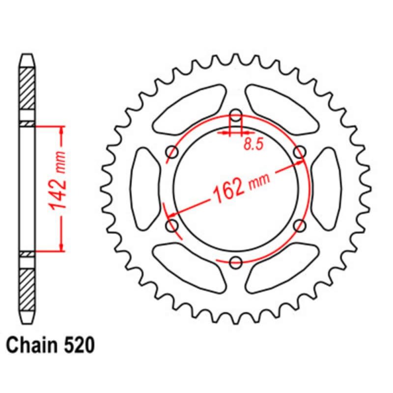 Supersprox Rear Sprocket Steel 11-400-48 (520)