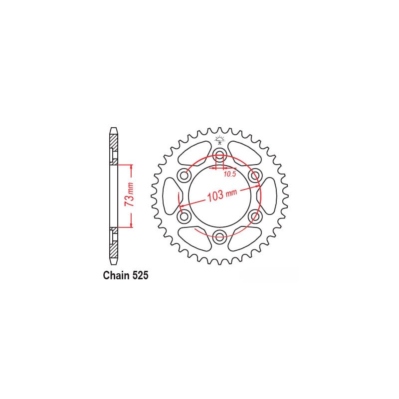 Supersprox Rear Sprocket Steel 11-765-43 (525)