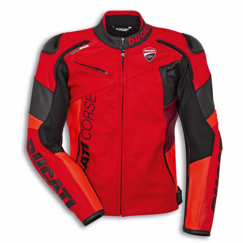 Ducati Corse V6 Leather Jacket Mens Red/Black