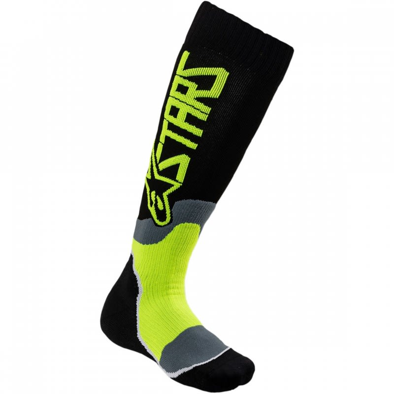 Alpinestars MX Plus 2 Socks Youth Black/Fluro Yellow