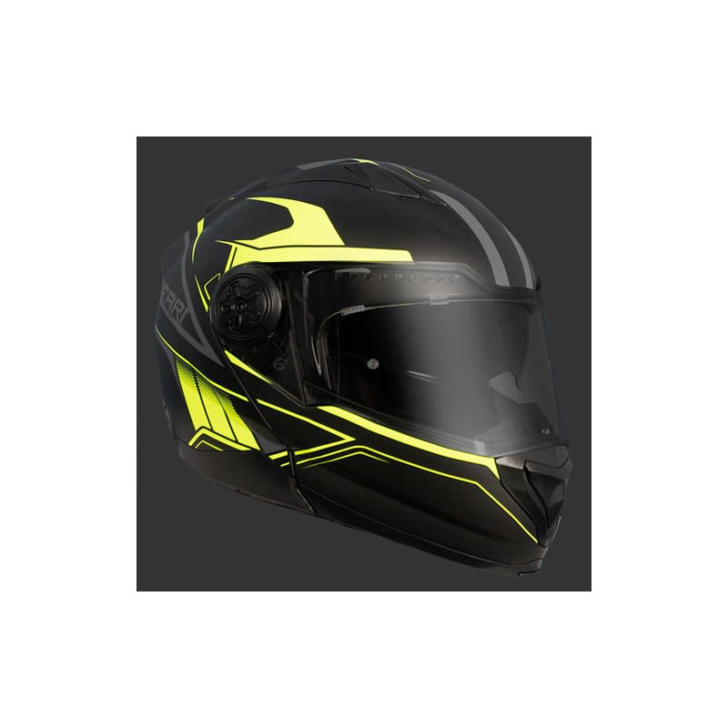 RXT 909 Flip-Up Helmet Matt Black/Fluro Yellow