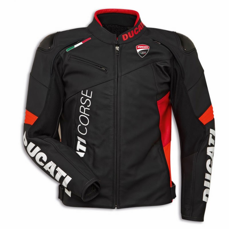 Ducati Corse C6 Leather Jacket Mens Black/Red