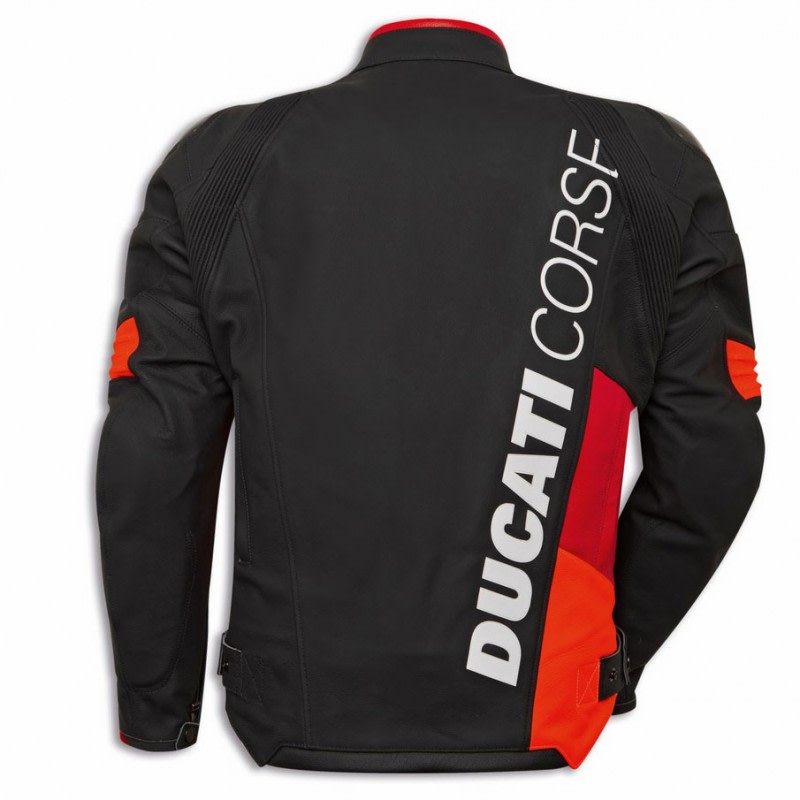 Ducati Corse C6 Leather Jacket Mens Black/Red