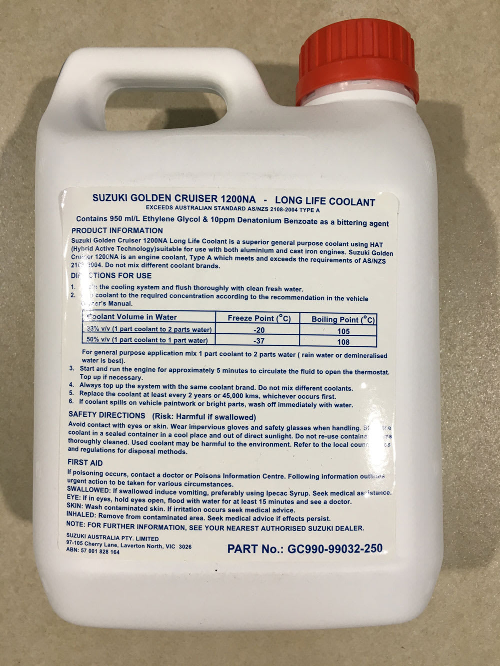 Suzuki long life coolant Suzuki long life coolant