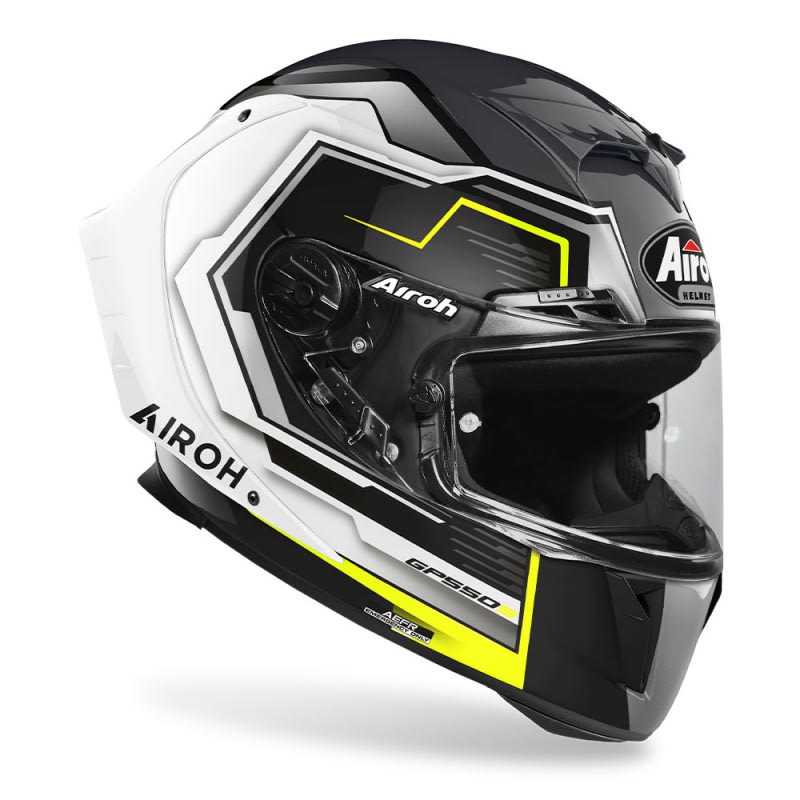 Airoh GP550 S Helmet Rush White/Yellow Gloss