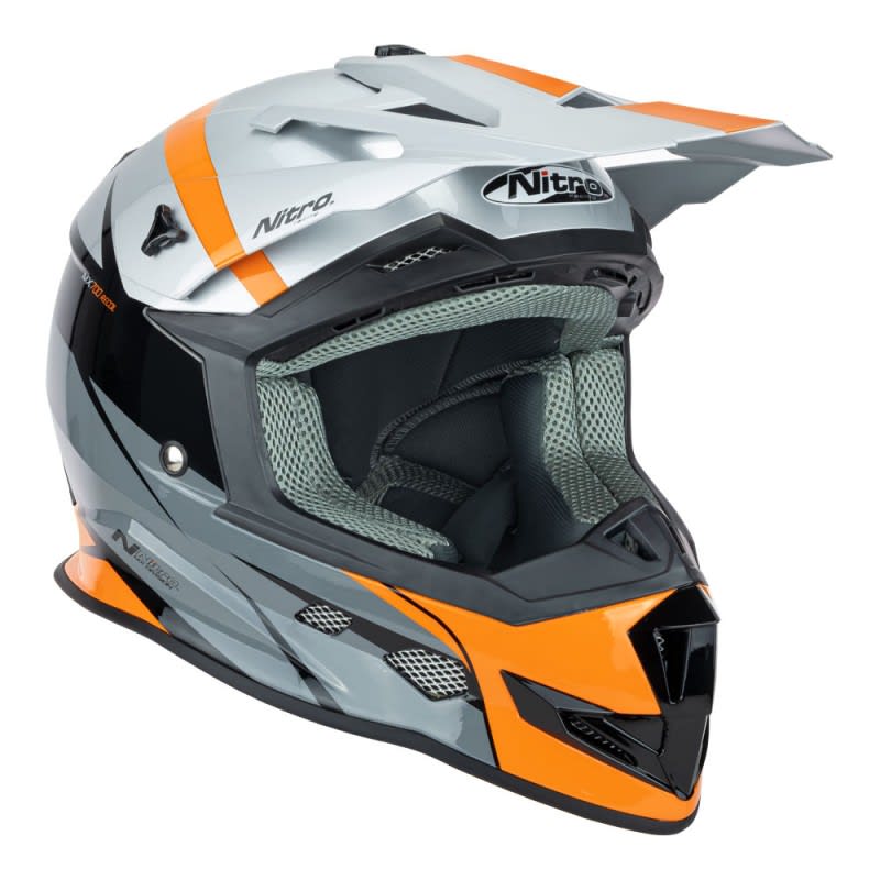 Nitro MX700 Recoil Helmet Grey/Black/Orange