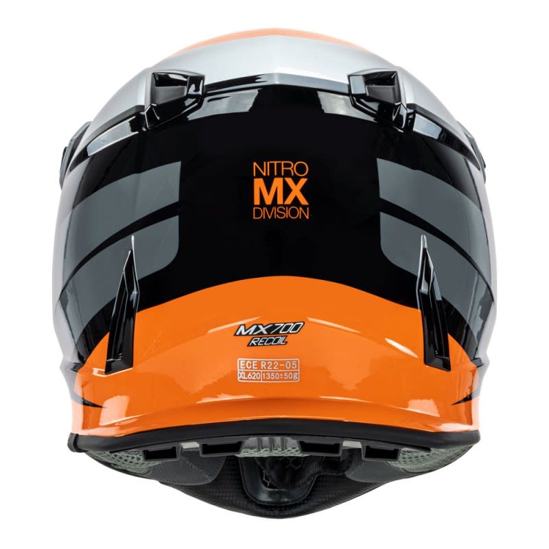 Nitro MX700 Recoil Helmet Grey/Black/Orange