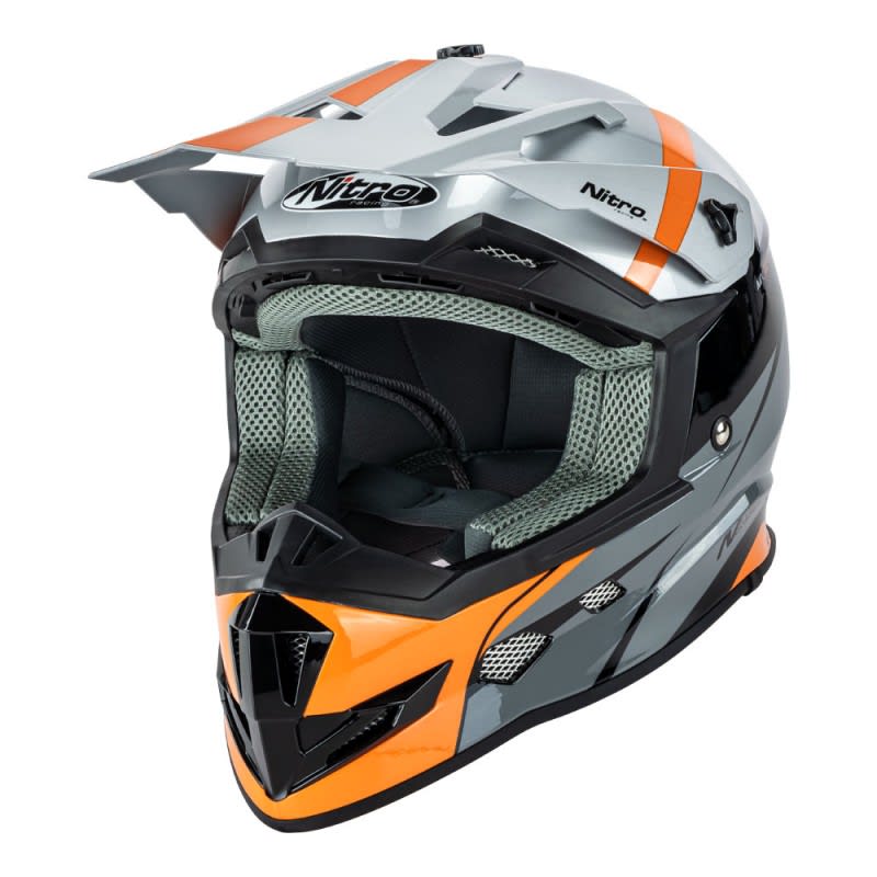 Nitro MX700 Recoil Helmet Grey/Black/Orange