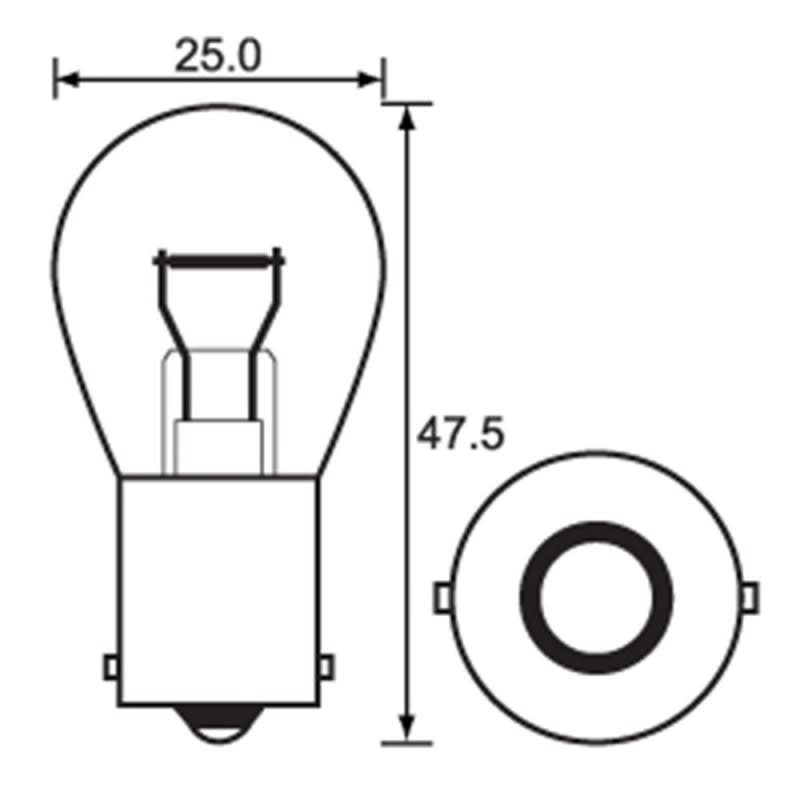 Bulb - Indicator -  12V 21W BA15S A2447