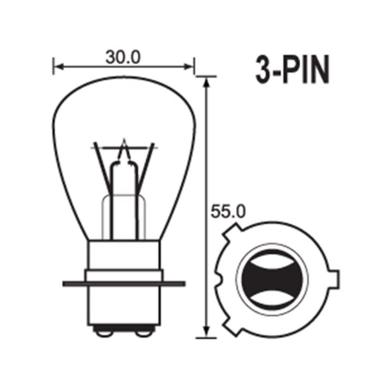 Bulb - Headlight -  6V 35/35W P15D-3 A4322