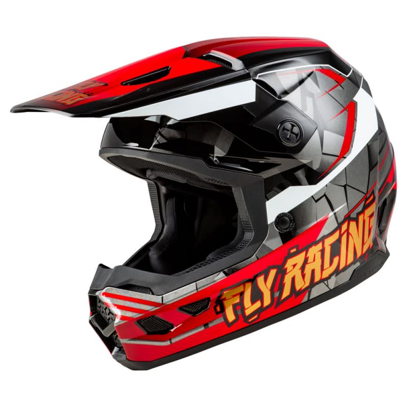 Fly Racing 2025 Kinetic Helmet Youth Scorched Red/Black/White