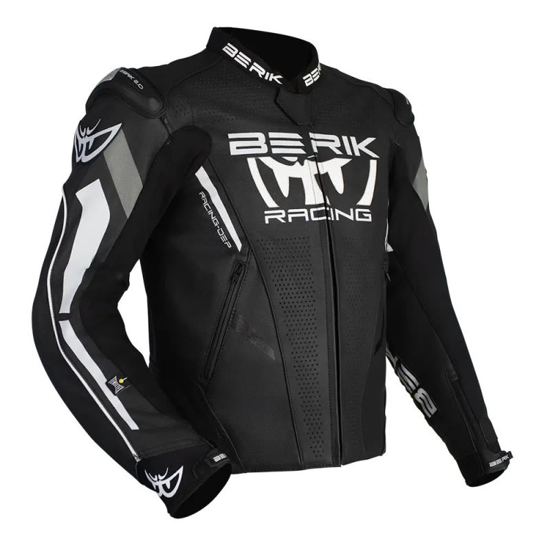Berik Apex Leather Jacket Black/White