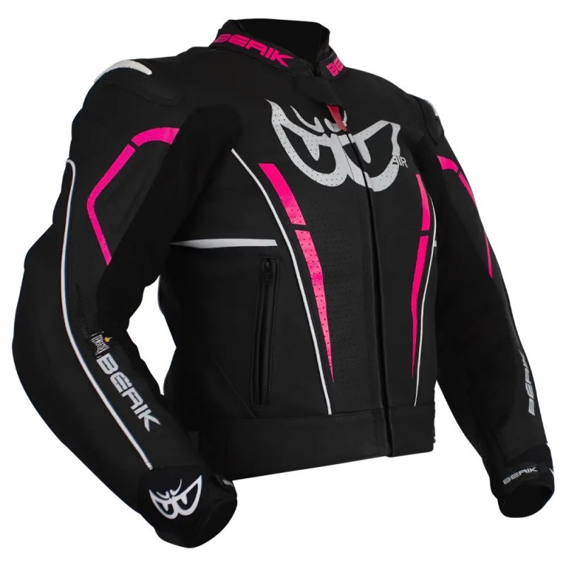 Berik Valentia Leather Jacket Ladies Black/Pink