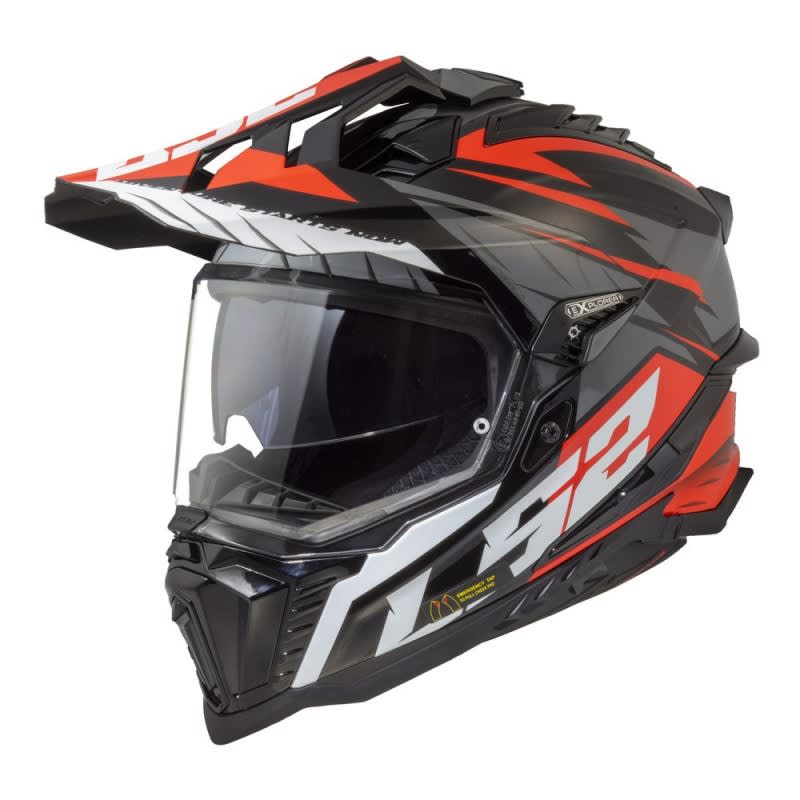 LS2 MX701 Explorer Helmet Spire Black/Titanium/Red