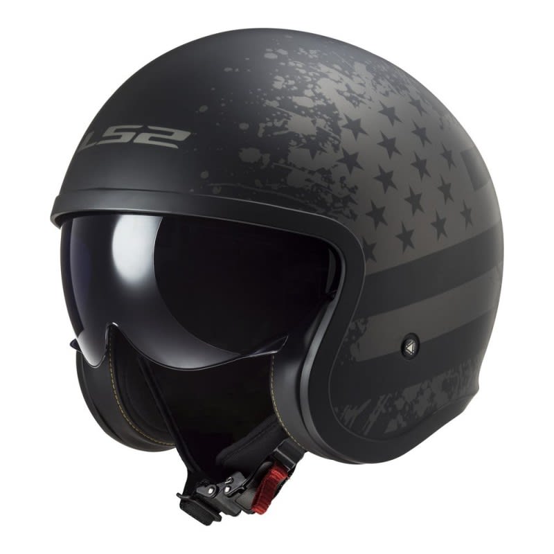 LS2 OF599 Spitfire II Helmet Flag Matte Black