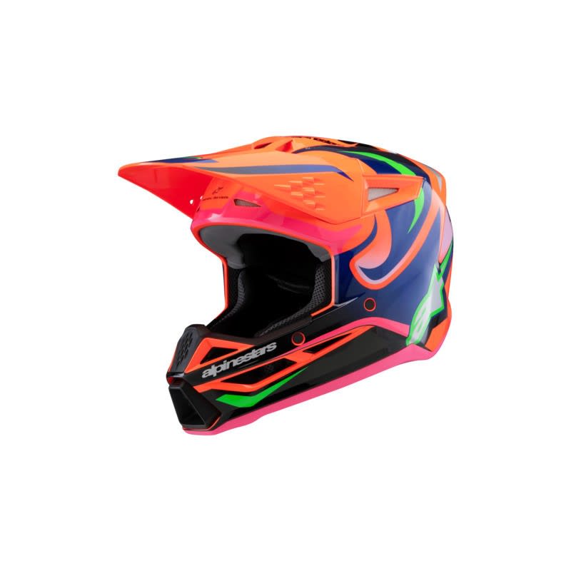 Alpinestars SM3 Youth Deegan Helmet Fluro-Orange Purple Fluro-Pink