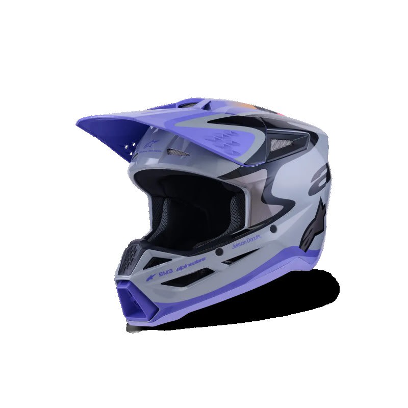 Alpinestars SM3 Jettson Youth Helmet Gray Purple Black Glossy