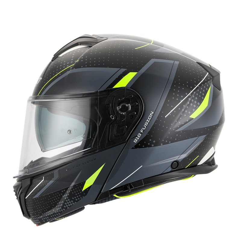 RXT 918 Flip-up Fusion Matt Black Grey Fluro Helmet