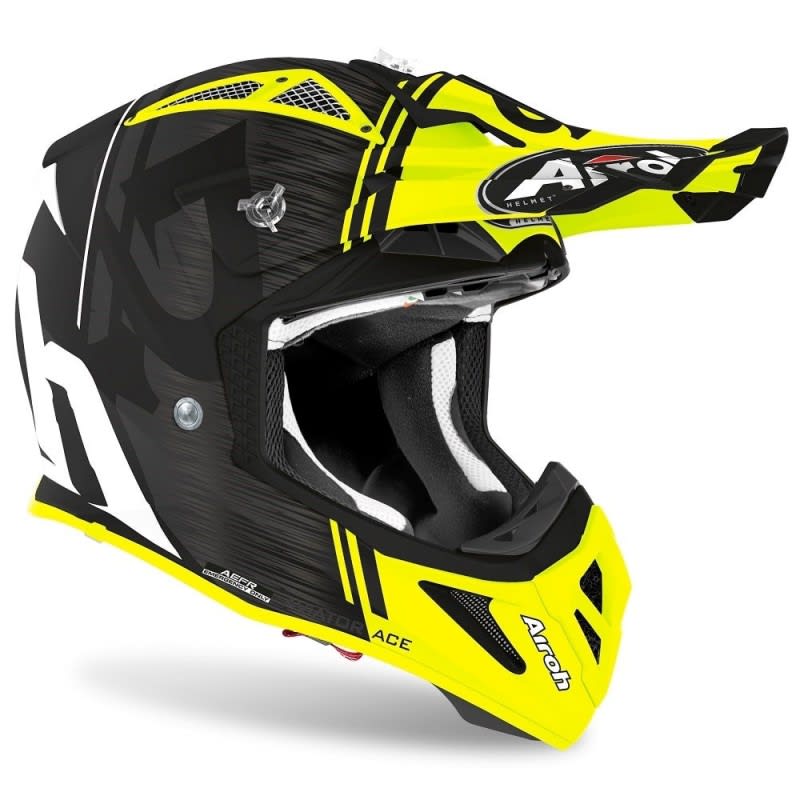AIROH Aviator Ace 'Kybon' Yellow Matt Black Vent Helmet