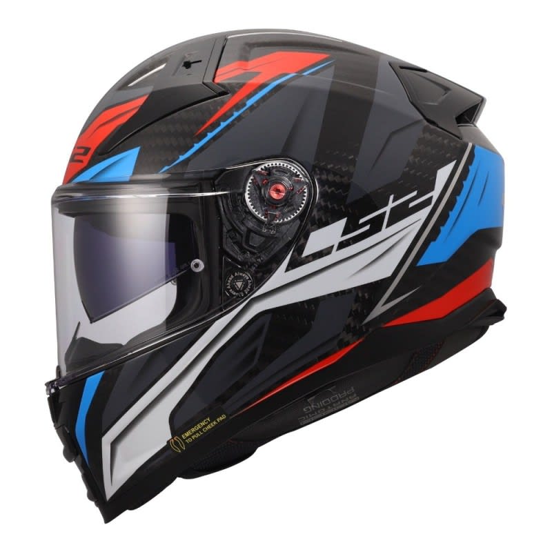 LS2 FF811 Vector II Carbon Savage Helmet - Blue / Red