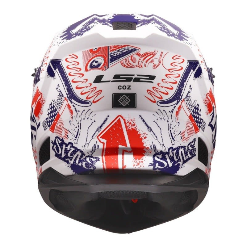 LS2 MX706J Coz Fantasy Junior Helmet - Matte White / Red / Blue