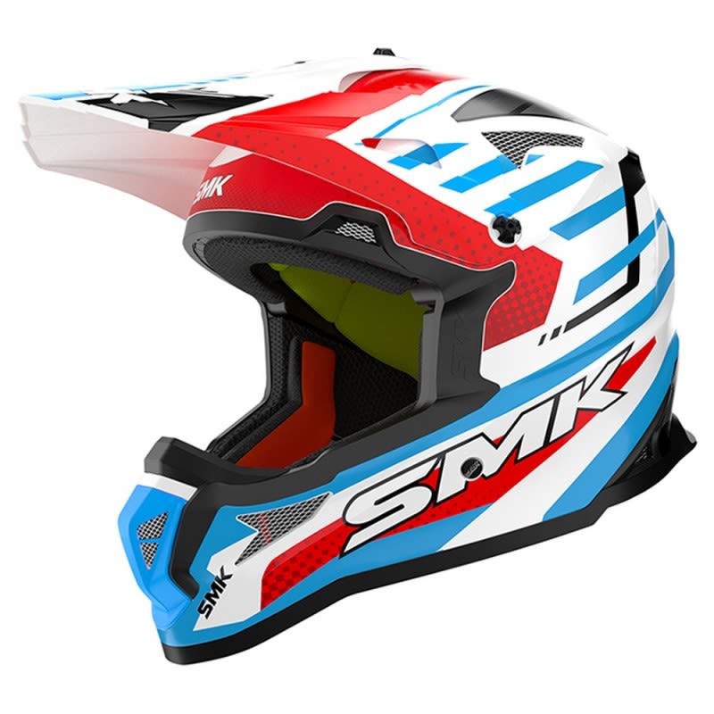 SMK Allterra Helmet Bulldozer MA153 - Matte White/Blue/Red