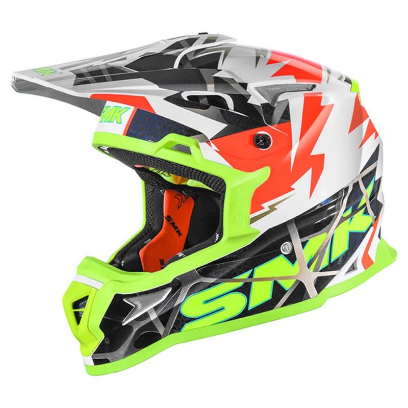 SMK Allterra Helmet Fulmine GL174 - White/Orange/Yellow