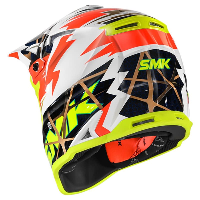 SMK Allterra Helmet Fulmine GL174 - White/Orange/Yellow