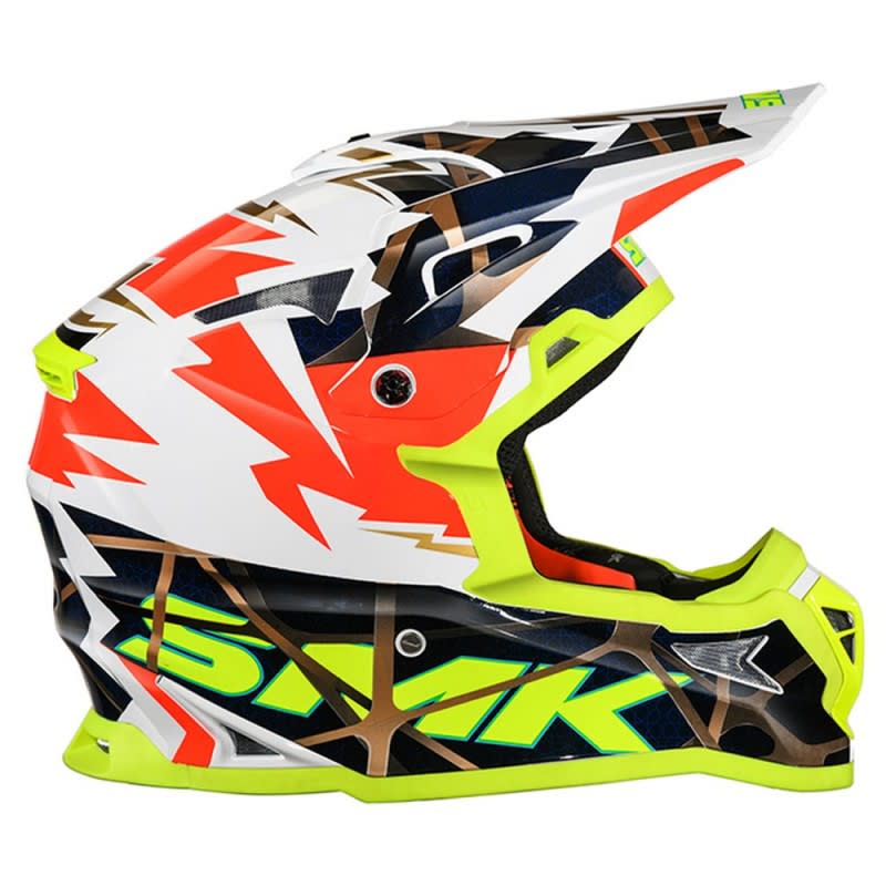 SMK Allterra Helmet Fulmine GL174 - White/Orange/Yellow