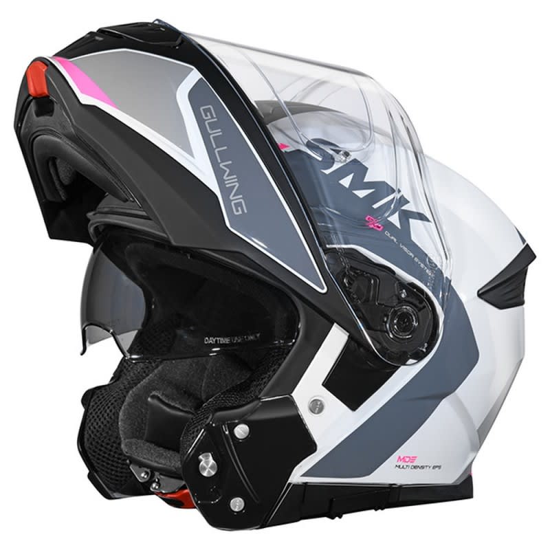 SMK Gullwing Helmet Kresto GL169 - White/Grey/Pink