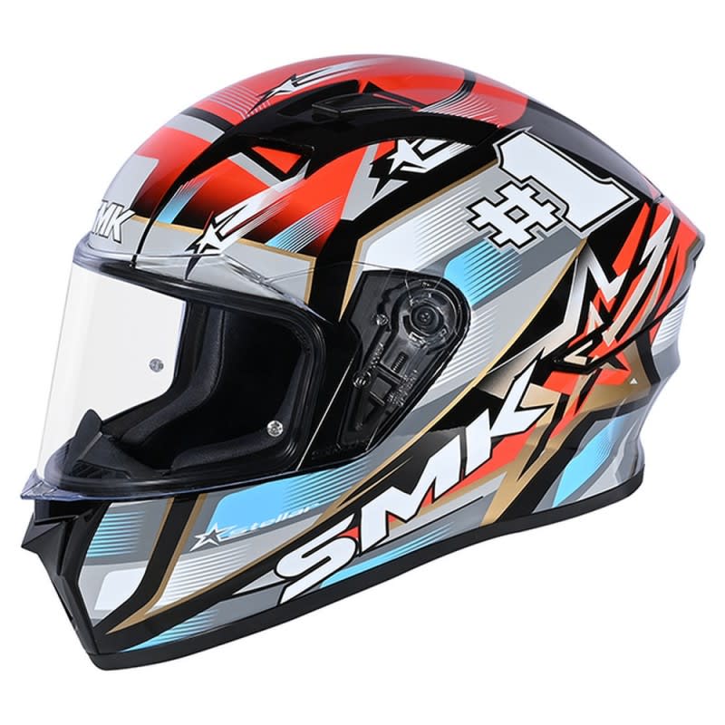 SMK Stellar Sport Helmet Uno GL263 - Black/Grey/Red