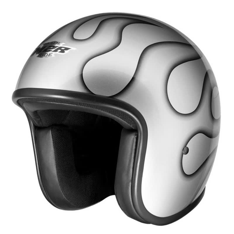M2R Custom Fg Helmet Flamed PC-10 - Silver