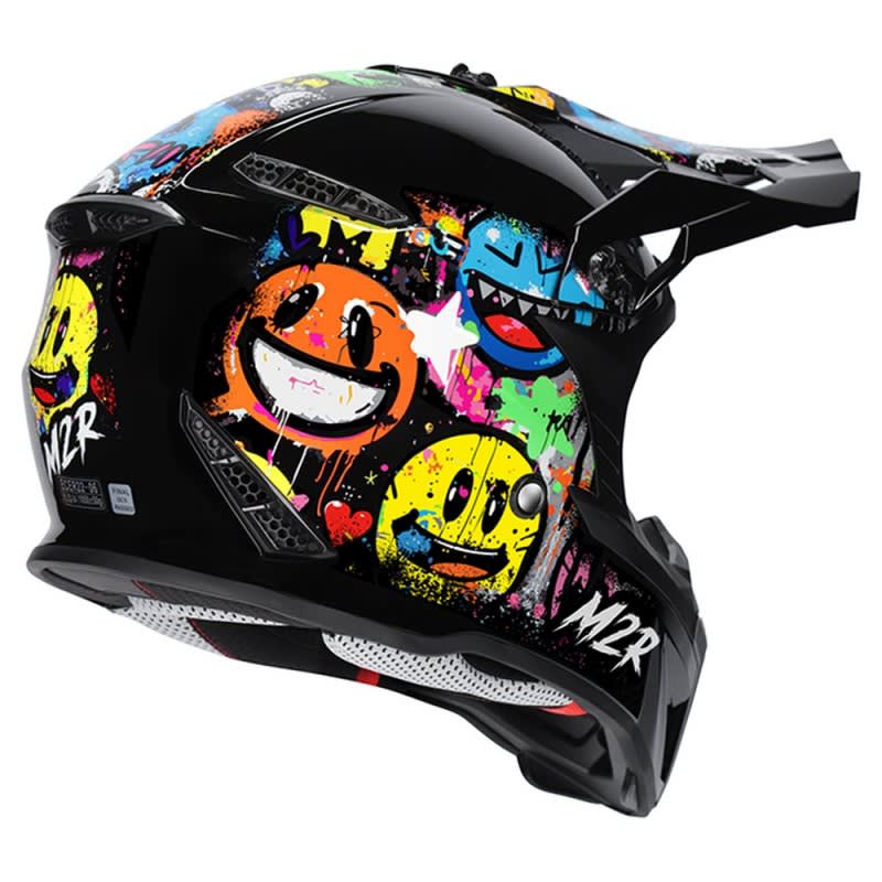 M2R X2.1 Youth Helmet Emoji PC-10 - Black