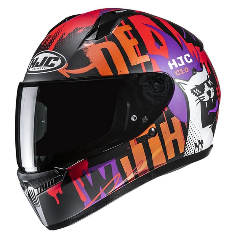 HJC C10 Helmet Fop MC-7SF - Black/Orange/Purple