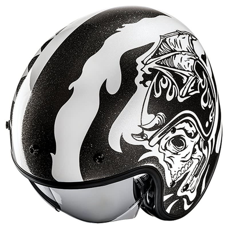 HJC V31 Helmet Flame MC-5 - Black/White