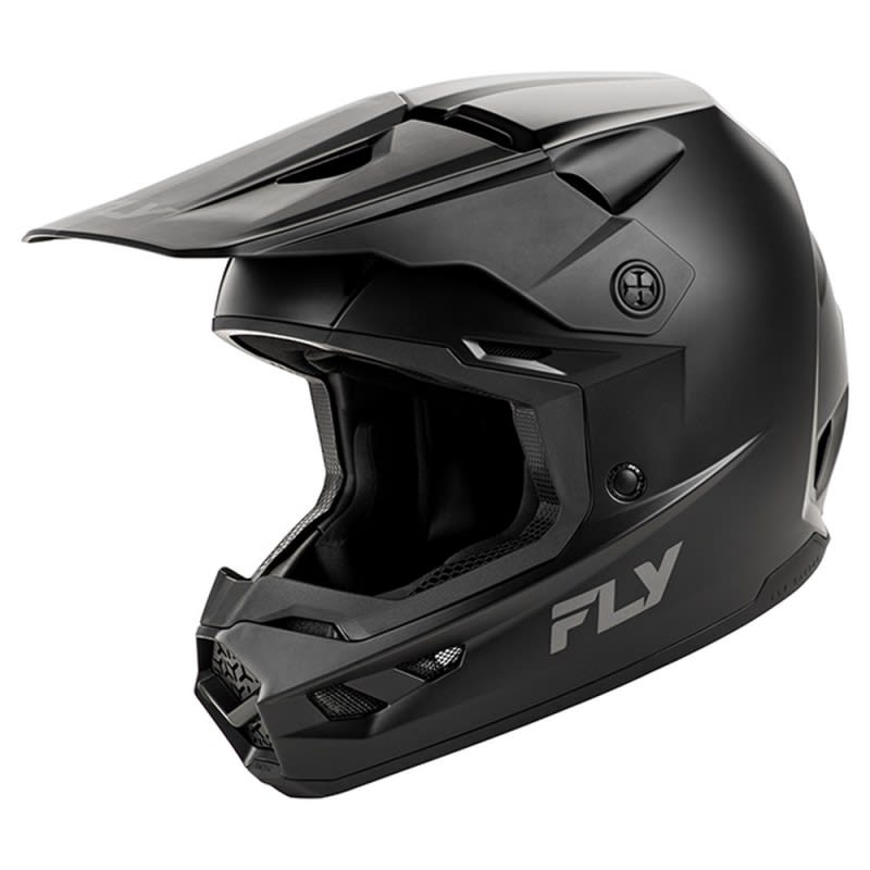 Fly Racing 2027 Kinetic Solid Matte Black Kids Helmet