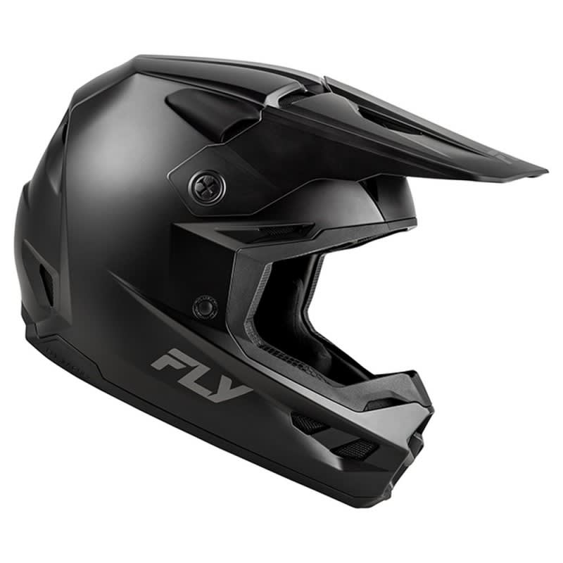 Fly Racing 2027 Kinetic Solid Matte Black Kids Helmet