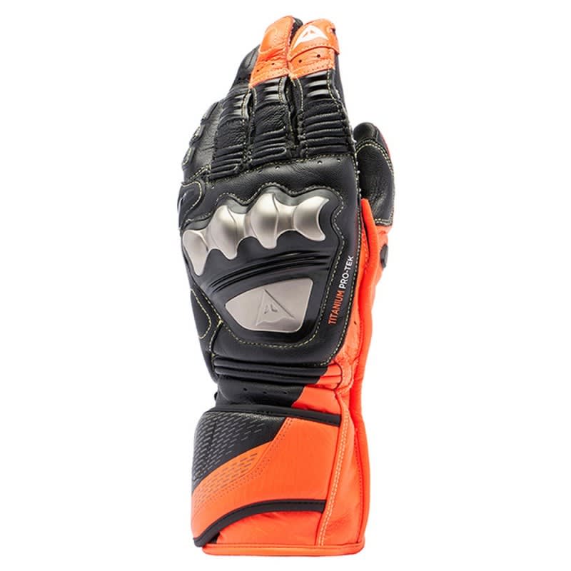 Dainese Full Metal 7 Leather Gloves - Black/Fluoro Red