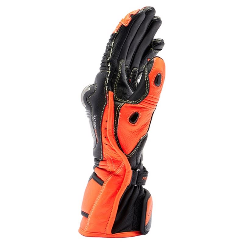 Dainese Full Metal 7 Leather Gloves - Black/Fluoro Red