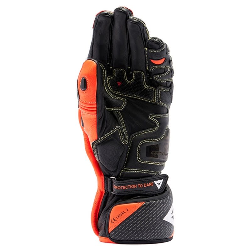 Dainese Full Metal 7 Leather Gloves - Black/Fluoro Red