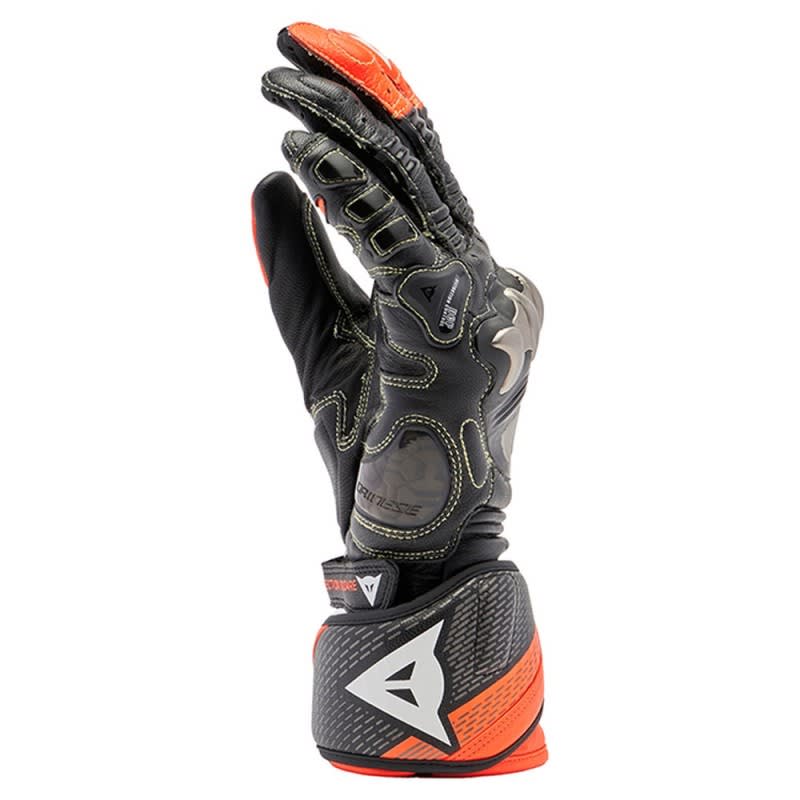 Dainese Full Metal 7 Leather Gloves - Black/Fluoro Red