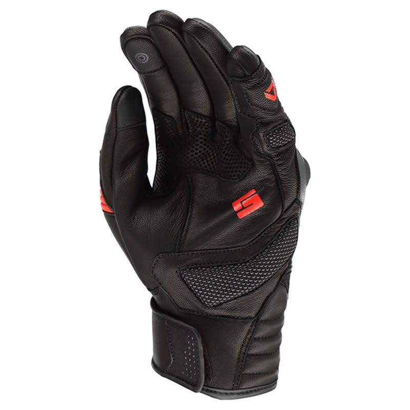 Dririder Torque Leather Gloves - Short Cuff - Black/Grey/Red
