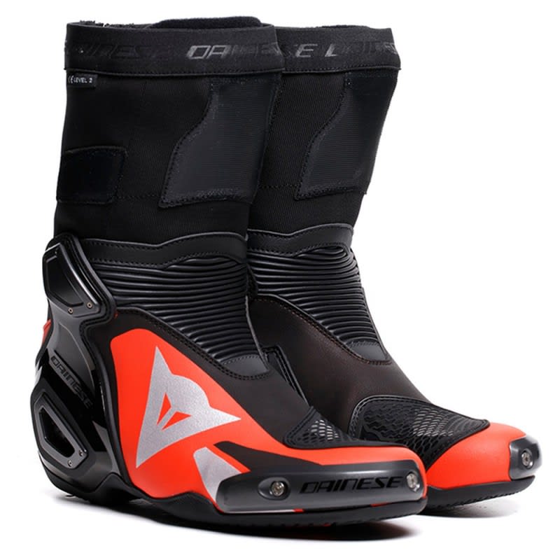 Dainese Axial 2 Boots - Black/Fluoro Red
