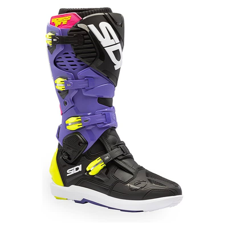 SIDI Crossfire 3 SRS Boots - Violet/Black/Fluoro Yellow