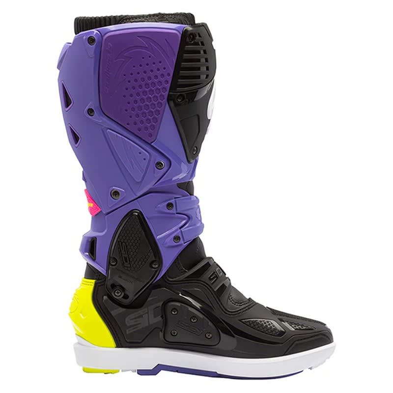 SIDI Crossfire 3 SRS Boots - Violet/Black/Fluoro Yellow